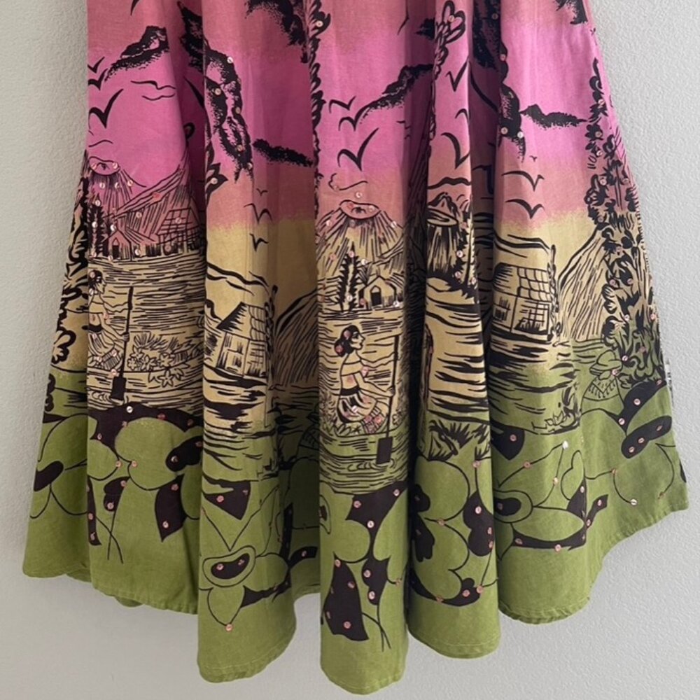 Millenium Multi-Colored 100% Cotton Swing Skirt W… - image 3